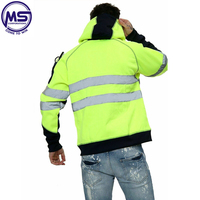 Veste de sécurité réfléchissante imperméable de classe 3 ANSI à haute visibilité, fermeture éclair sur le devant, 100% polyester pour hommes, orange/jaune