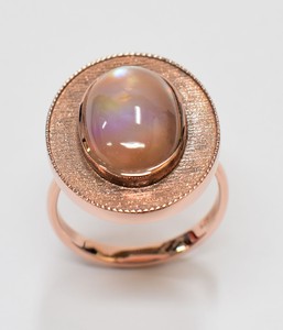 <b>Ring</b> R-12507 Rose Gold Plated Trendy Gemstone <b>Ring</b> with Bezel Setting - Product Image 1