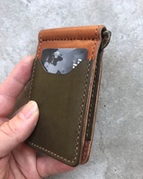 Clip para Billetes de Cuero Genuino Hecho a Mano, Patina Forzada, Minimalista, Unisex, Conveniente, Fácil de Llevar, Uso Diario, Variedad de Colores