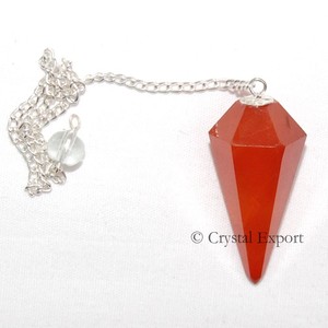 Obtenga péndulos facetados de cornalina en línea: péndulos facetados de cornalina a la venta Péndulo de cristal de chakra curativo - Product Image 1