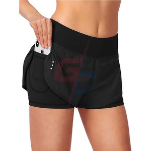Short de course 2 en 1 taille haute pour femme Short d'entraînement athlétique de gymnastique et de yoga - Product Image 2