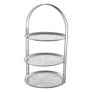 Estante para pasteles galvanizado Hotel & Restaurant Soporte para pasteles galvanizado de tres niveles Estante de cocina para el hogar hecho a mano de metal - Product Image 1