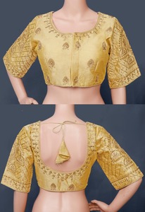 ผ้าไหมสีแดงเข้มหรูหราพร้อมทำเสื้ออินเดียออกแบบพิเศษเสื้อกำมะหยี่ที่อุดมไปด้วยงานปักสีดำและสีทอง - Product Image 4