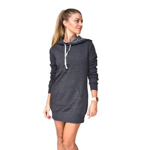 Vente en gros de sweats à capuche longs pour femmes de grande taille dans toutes les couleurs avec logo personnalisé - Product Image 6