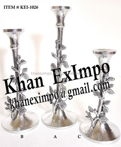 Soporte de vela de Metal martillado, candelabro pequeño, acabado de pulido de aluminio y Metal - Product Image 6