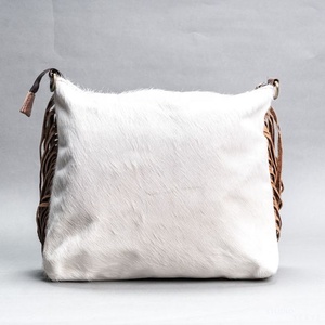 LW Genuine Leather Handcrafted <b>Tote</b> Effect Tooled Cowhide Leather Purse Cow Hide Leather Bag - Product Image 3