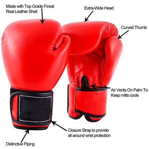 Gants de boxe professionnels personnalisés bon marché, Logo personnalisé d'usine de chine Offre Spéciale produit dans un noir, rouge et bleu chinois - Product Image 5