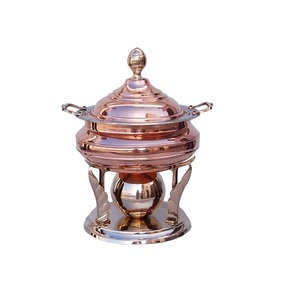 Plat à réchaud en cuivre martelé de qualité supérieure, de forme ronde, à prix abordable - Product Image 4