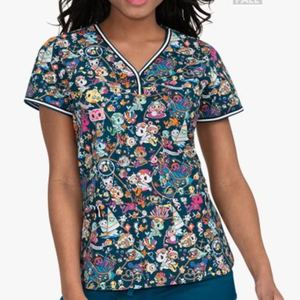 Conjuntos de Uniformes Médicos de Manga Corta Estampados para Mujer, Uniformes de Enfermera OEM, 65% Poliéster, 35% Algodón, Logotipo Personalizado de Bangladés para Uso Hospitalario - Product Image 5