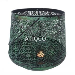 Candelita verde negra con sombra Votiva de hierro Lámpara de metal más moderna Lámpara de candelita atractiva y elegante Lámpara de decoración de mesa - Product Image 6