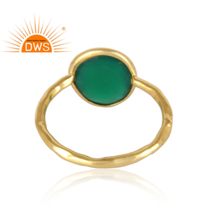 Talpe Onyx Vert Bague en Pierre Précieuse Plaqué Or Jaune 14k Argent 925 Bague Empilable Bijouterie Collection Classique - Product Image 4