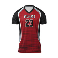 Jersey Voli Unisex Custom Print 100% Poliester Cepat Kering dan Bernapas, Desain Seragam Olahraga untuk Pemain Voli