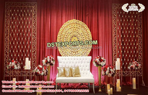 เสาแต่งงานมีสไตล์สามเสาเวทีตกแต่งบอลลีวูดแต่งงานเสาสามเวทีตกแต่งพิเศษสีขาวมุกเวทีงานแต่งงานสหรัฐอเมริกา - Product Image 3