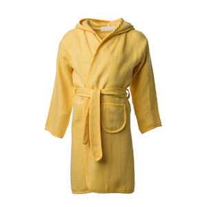 Venta al por mayor de encargo del logotipo bordado 100% de algodón de rizo de secado rápido transpirable Unisex con capucha niños Albornoz con ribete - Product Image 1