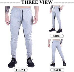 กางเกงวอร์มผู้ชายคุณภาพสูง ผ้าฟลีซหนานุ่ม มีซิปกระเป๋า สายรัดเอว เหมาะสำหรับวิ่งออกกำลังกาย เล่นกีฬา ผลิตจากผ้าโพลี/คอตตอน - Product Image 5