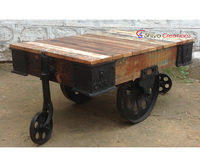Table basse de meubles en bois en métal industriel vintage en vrac vente en gros et exportation mondiale de meubles de haute qualité