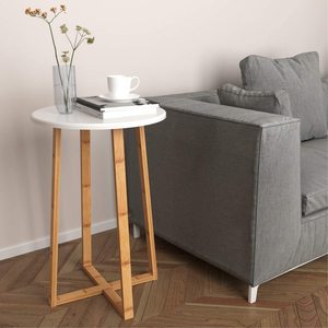 Modern Style <b>Round</b> Wood <b>Side</b> End <b>Table</b> for Dining Bedroom Balcony or Family Office-Wholesale Price - Product Image 3