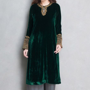 -NEW--BEAUTIFUL travail sur KURTA ,PLAAZO ROBE AVEC DECENT-ZARDOZI--EMBROIDERY TRAVAIL --- pour la Fête/QUOTIDIEN BASE = 2021 ---- - Product Image 1