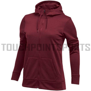 Sweat-shirt à capuche pour femme, haut court rouge avec impression de Logo personnalisé, collection 2020, vente en gros - Product Image 1