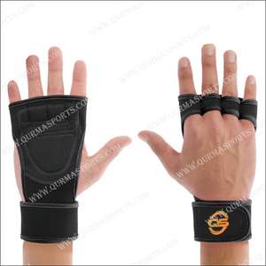 Gants d'exercice de musculation pour hommes Respirant Gym Training Poignet Wrap Cuir Néoprène pour Haltérophilie Fitness - Product Image 5
