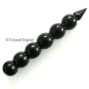 Baguettes en boule d'agate noire sculptée, livraison gratuite, fournisseur de baguettes, boule d'agate noire - Product Image 1