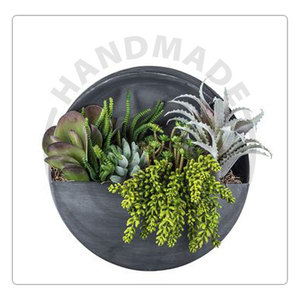 Fabricant de jardinières murales, décoration de jardin, jardinière murale ronde en métal et fer, design luxueux, jardinière artisanale - Product Image 1