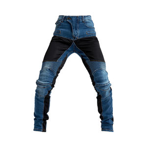 Los mejores pantalones vaqueros para bicicleta de Moto para hombre, estilo acanalado clasificado AA con forro de aramida, protección primaria CE, técnica lavada fabricada - Product Image 3