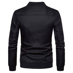 Chaqueta de bombardero de poliéster personalizada de estilo de moda de otoño e invierno para hombres Chaqueta de lona lisa con cremallera para cerrar o abrir - Product Image 2