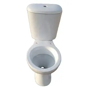 Porcelain Bathroom Sanitary Wares Two Piece Water Closet Toilet Seat with Plastic Seat Cover and LLC Fittings Complete WC Set