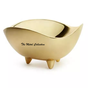 Juego de 3 tazones de aluminio para restaurante, juego de cuencos decorativos para el hogar, Color dorado, diseño moderno - Product Image 4