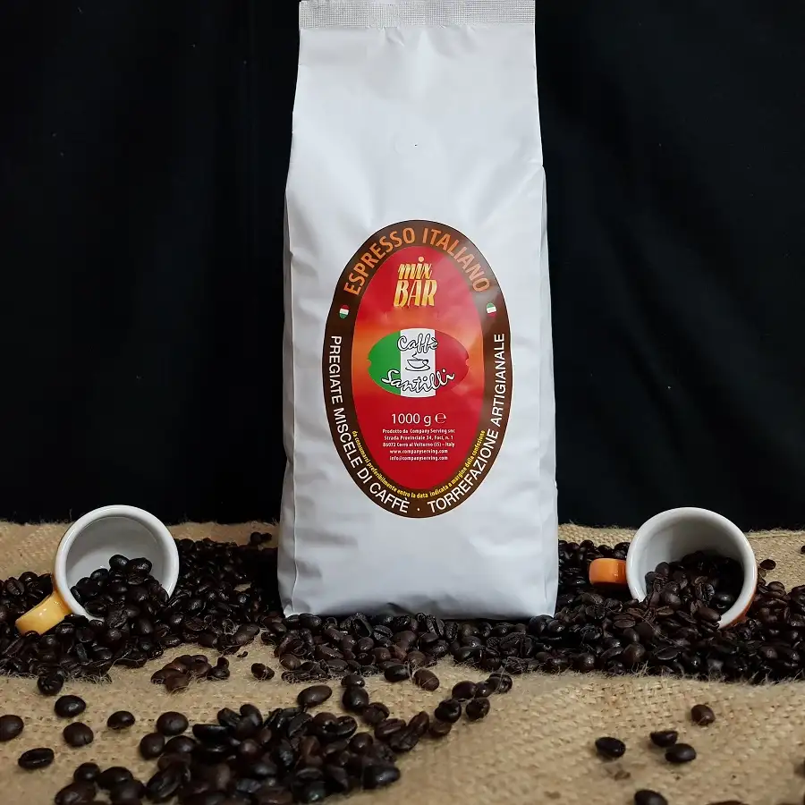 イタリア製ローストグルメクラシックコーヒーコーヒーサンティッリ1000gエスプレッソ用ナチュラルコーヒー
