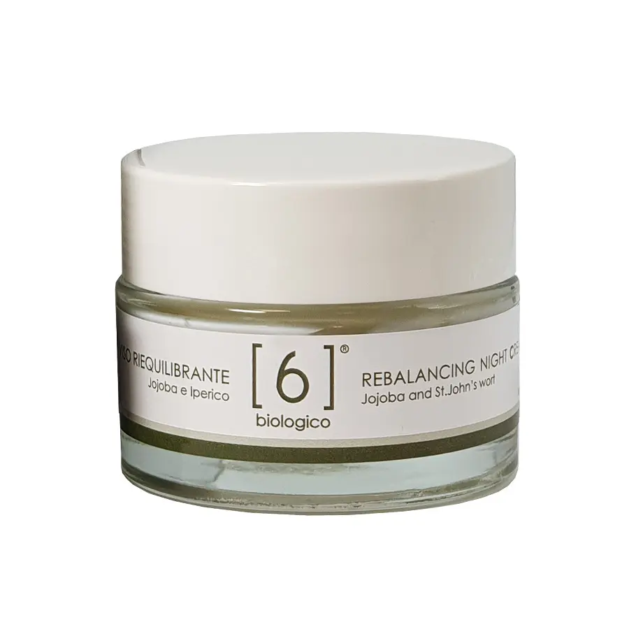 REBALANCING und Anti-Aging NIGHT CREAM Jojoba & St.Johns Würze für trocken-empfindliche Haut-Made in Italy