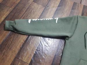 OEM เย็บปักถักร้อยสีเขียวมะกอกที่กำหนดเอง Hoodies ที่กำหนดเองผ้าฝ้าย100% ขายส่งเสื้อกันหนาวหมวก - Product Image 2