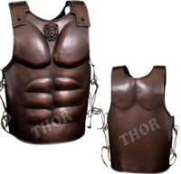 Gilet de poignée avec poitrine en cuir, Costume de Muscle spartiates, veste romaine Knight