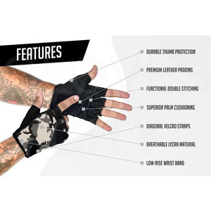 ถุงมือนีโอพรีนบุนวมครึ่งนิ้วสำหรับทั้งชายและหญิงถุงมือออกกำลังกายยิมกีฬาสำหรับยกน้ำหนัก - Product Image 2