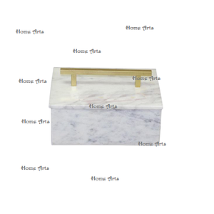 Boîte de rangement de bijoux en marbre massif faite à la main boîte de rangement de cosmétiques et de bijoux de forme rectangulaire de qualité supérieure en vrac - Product Image 2