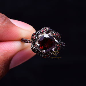Magnifique Naturel Rouge Grenat Pierres Précieuses 925 Bague en Argent Sterling Faits À La Main Broche Argent Pierres Précieuses Bijoux Pour Grossiste Fournisseurs - Product Image 3