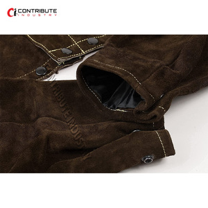 Chaqueta de soldadura de cuero, resistente al fuego, para trabajo, hecha con cuero partido De Vaca fuerte - Product Image 2