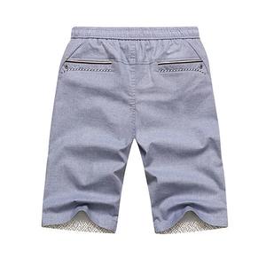 กางเกงขาสั้นลำลองผู้ชายฤดูร้อนสีทึบเอวยางยืดมีเชือกรูดขนาดพิเศษระบายอากาศป้องกันการเกิดรอยยับวัสดุถักที่เป็นมิตรกับสิ่งแวดล้อม - Product Image 2