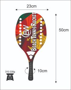 Raquettes de beach tennis et de padel sur mesure, face en carbone et fibre de verre, poids 310-330g, longueur 50cm, logos personnalisés, combinaisons de couleurs - Product Image 1