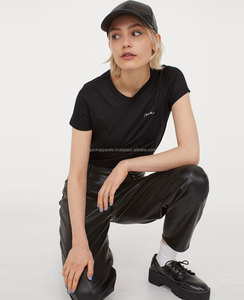 T-shirt court en coton premium pour femme OEM, coupe ajustée, idéal pour l'été, fabrication en usine, marque privée - Product Image 1