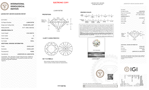 1 Carat E Color VS2 Loose Lab-Grown Indian Diamond Proportions Optimal Certified by IGI - Product Image 5