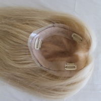 Perruque de cheveux vietnamiens blonds ondulés naturels de haute qualité, 100% cheveux humains Remy vierges, base en soie à double trame, avec clips