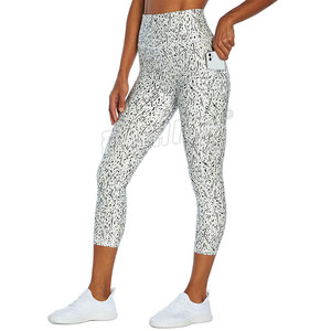 Entrenamiento Correr Mujeres Capri Leggings Gimnasio Yoga Wear Venta al por mayor Ropa deportiva Cintura alta Yoga Capri Leggings - Product Image 1