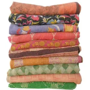 Bông Cổ Điển Kantha Quilt Ấn Độ Handmade Thiết Kế Chắp Vá Trải Giường Trải Giường Nhà Sản Xuất Và Bán Sỉ