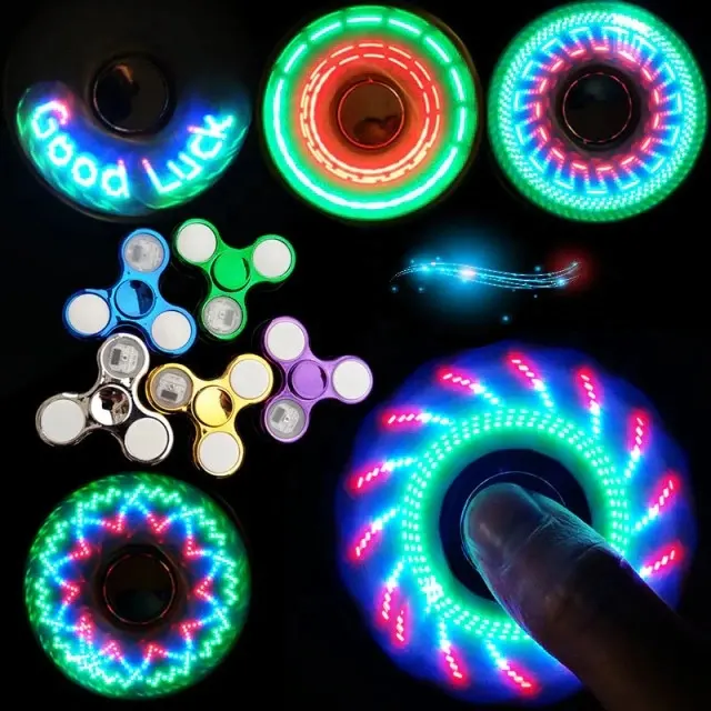 LED light Fidget Spinner Hand Top Spinners Glow in Dark Light EDC Figet Spiner Finger Stress Relief Toys