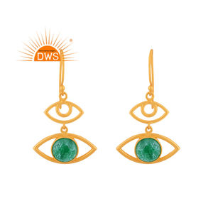 Pendientes Colgantes de Plata de Ley 925 con Ónix Verde Natural y Ojo Turco, los Más Vendidos del 2026, para Mujer, Fabricante de Joyería - Product Image 1