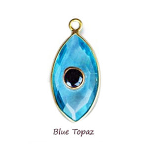 หัวต่อแบบฝาอัญมณีสีเทอร์ควอยซ์สำหรับทำเครื่องประดับ,รูปทรงมาร์คีสเงินสเตอร์ลิงสีทอง - Product Image 3