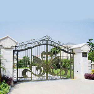 Descuento puertas de hierro forjado diseño de <span class=keywords><strong>puerta</strong></span> <span class=keywords><strong>principal</strong></span> deslizante curvada - Product Image 1