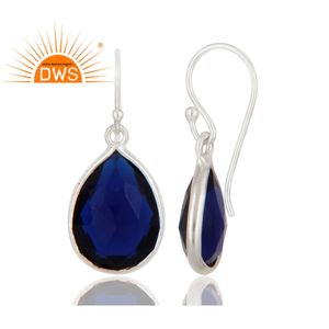 ธรรมชาติสีฟ้าคอรันดัมพลอยฝาตั้งค่าวางต่างหูเครื่องประดับผู้ผลิต925สเตอร์ลิงเครื่องประดับเงินผู้ค้าส่ง - Product Image 2